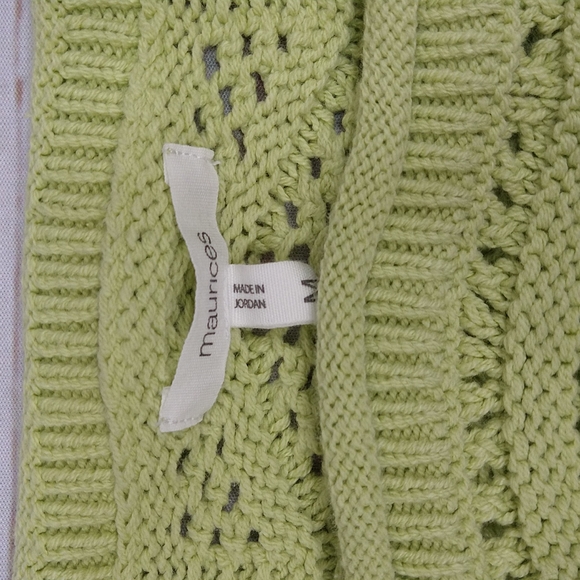 Maurice's Green Cotton Blend Sweater, Sz M - Picture 3 of 6